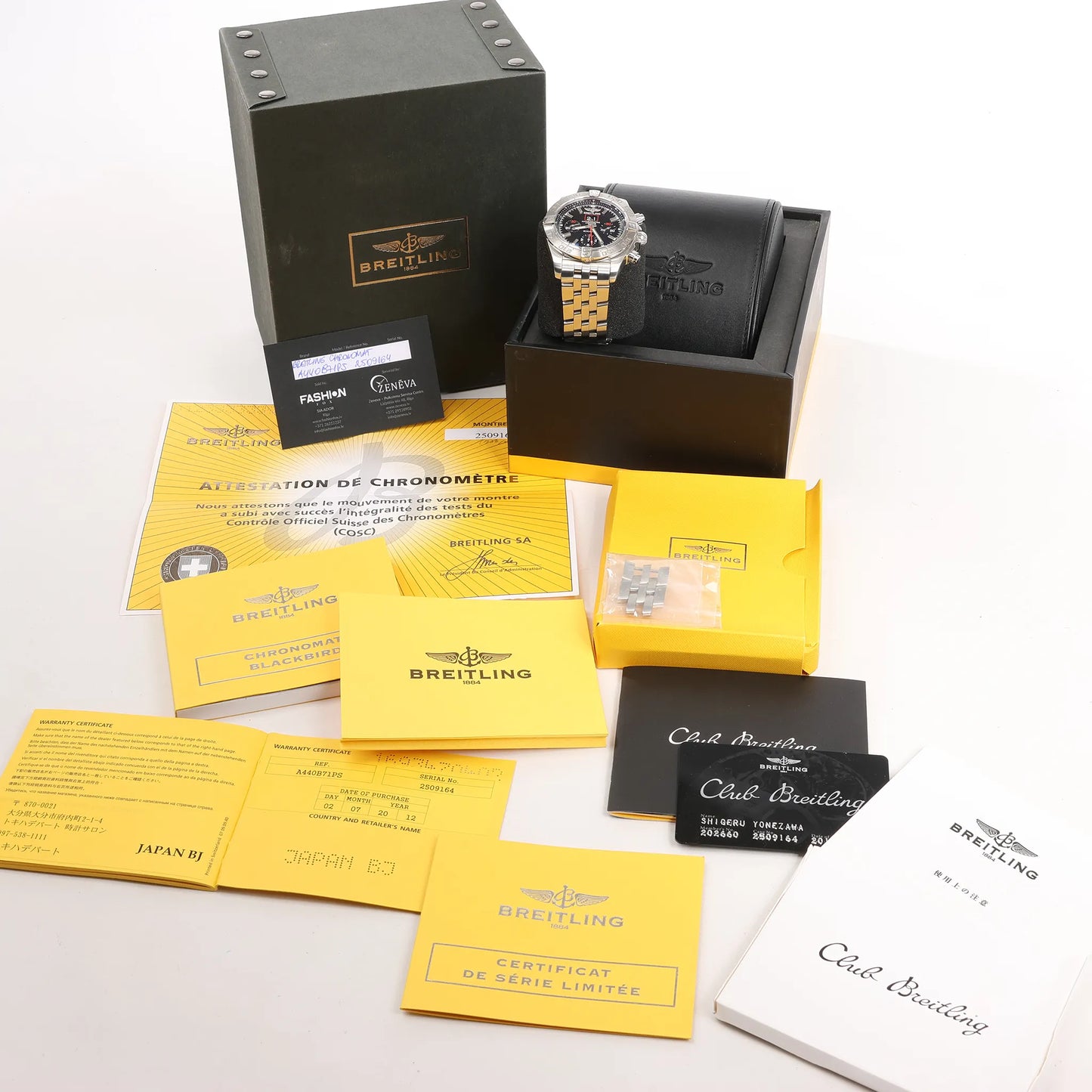 Breitling Chronomat A440B71PS 2509164 SS AT Watch with Black Dial