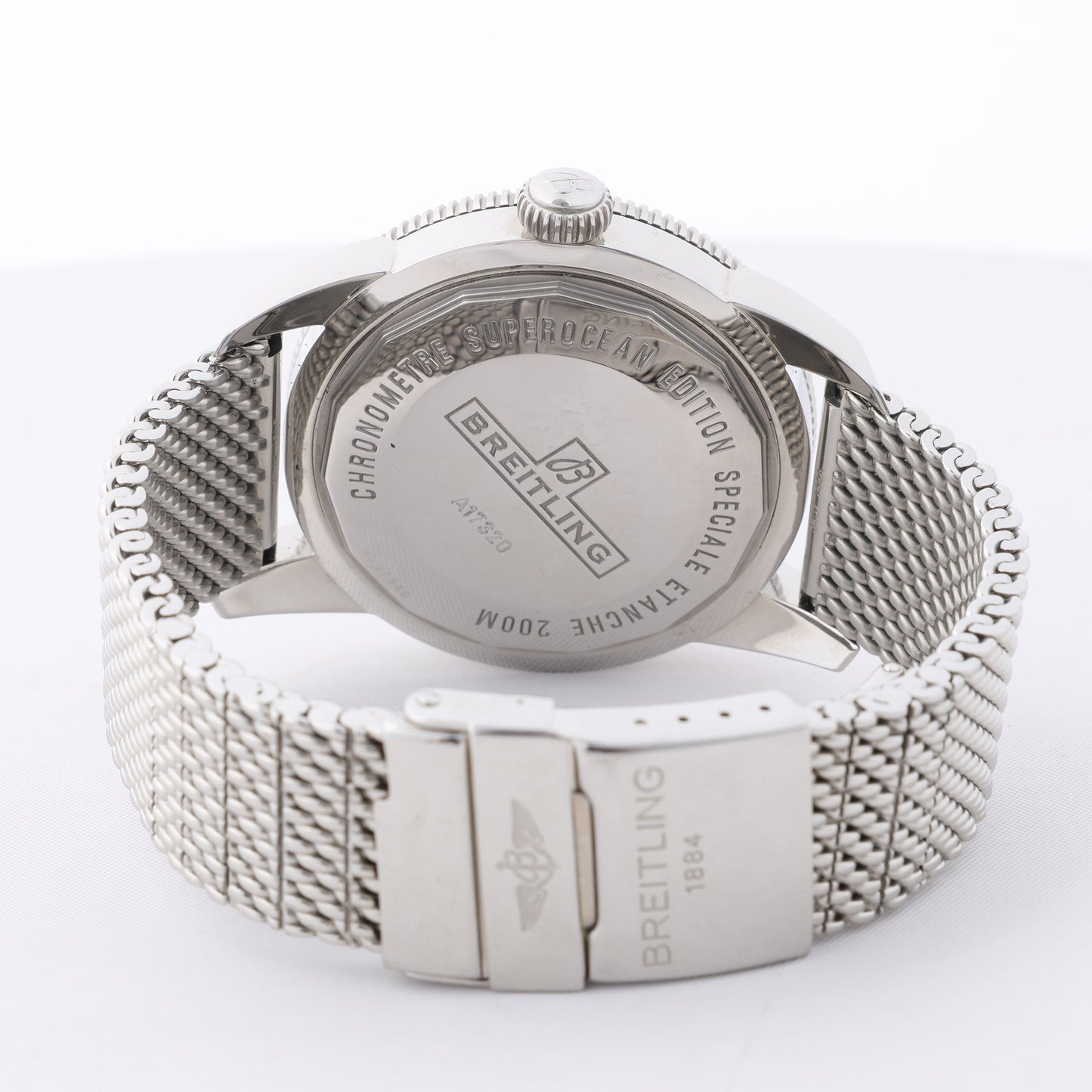 Breitling Superocean A172B680CA 1097540 SS AT Uhr mit schwarzem Zifferblatt