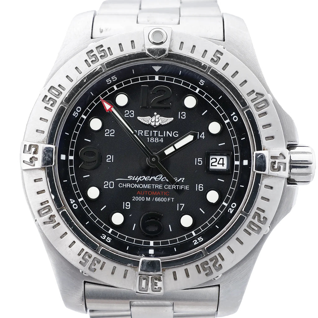 Breitling Superocean A17390 1205290 SS AT Watch with Black Dial