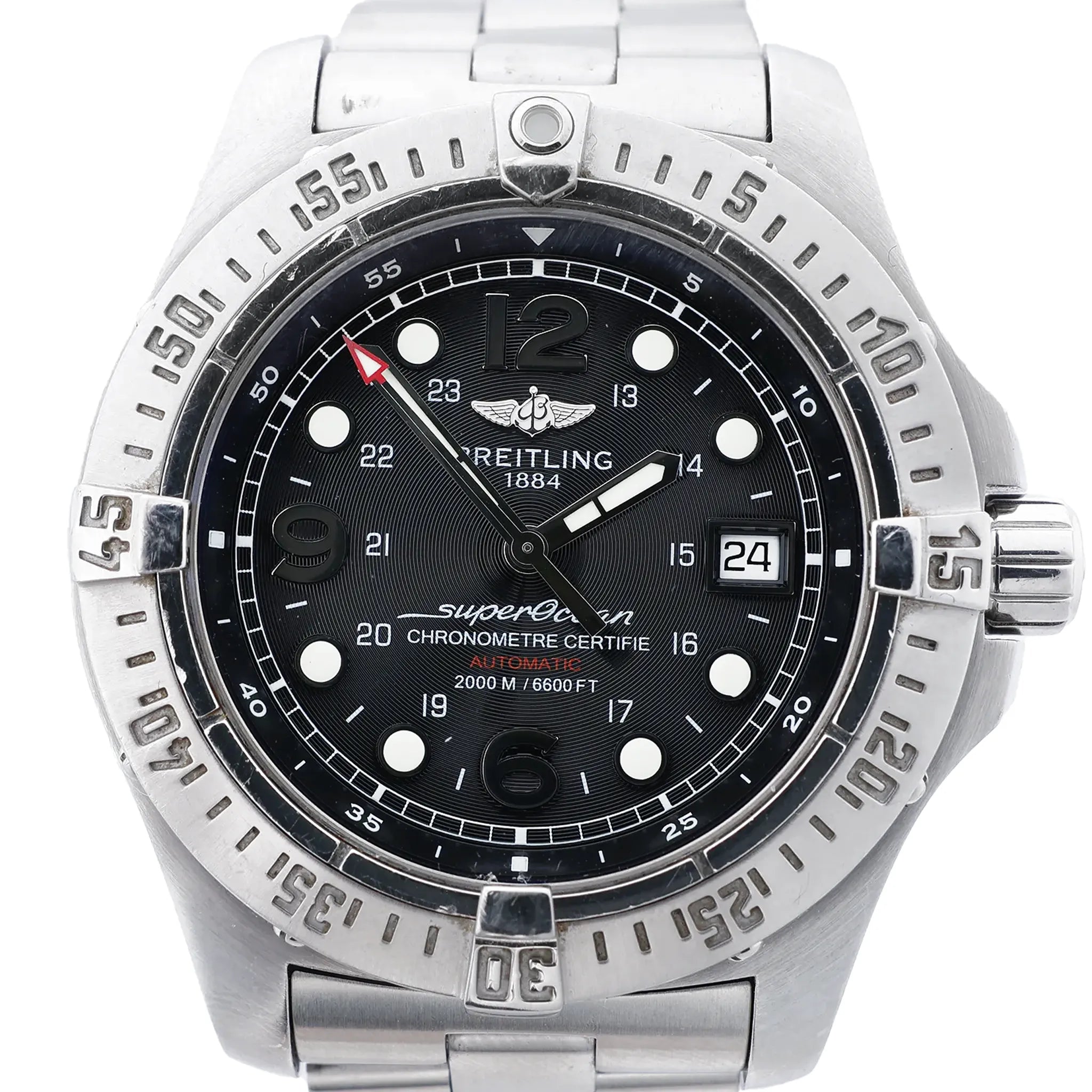 Breitling Superocean A17390 1205290 SS AT Watch with Black Dial