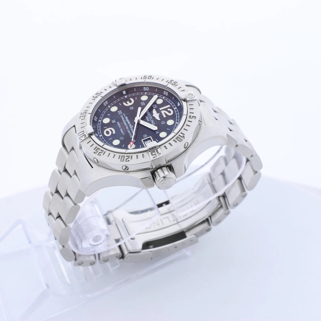 Breitling Superocean A17390 1205290 SS AT Watch with Black Dial