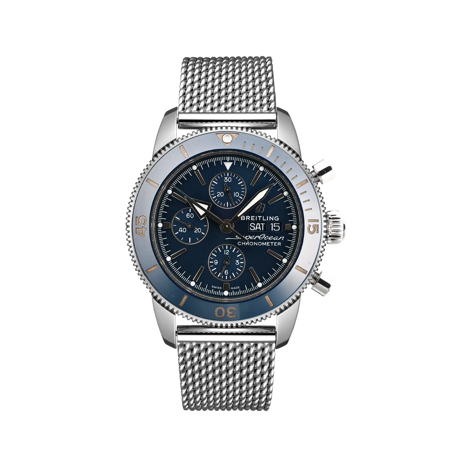 Breitling Superocean Heritage Chronograph A13313161C1A1 7168412 SS AT Watch with Blue Dial