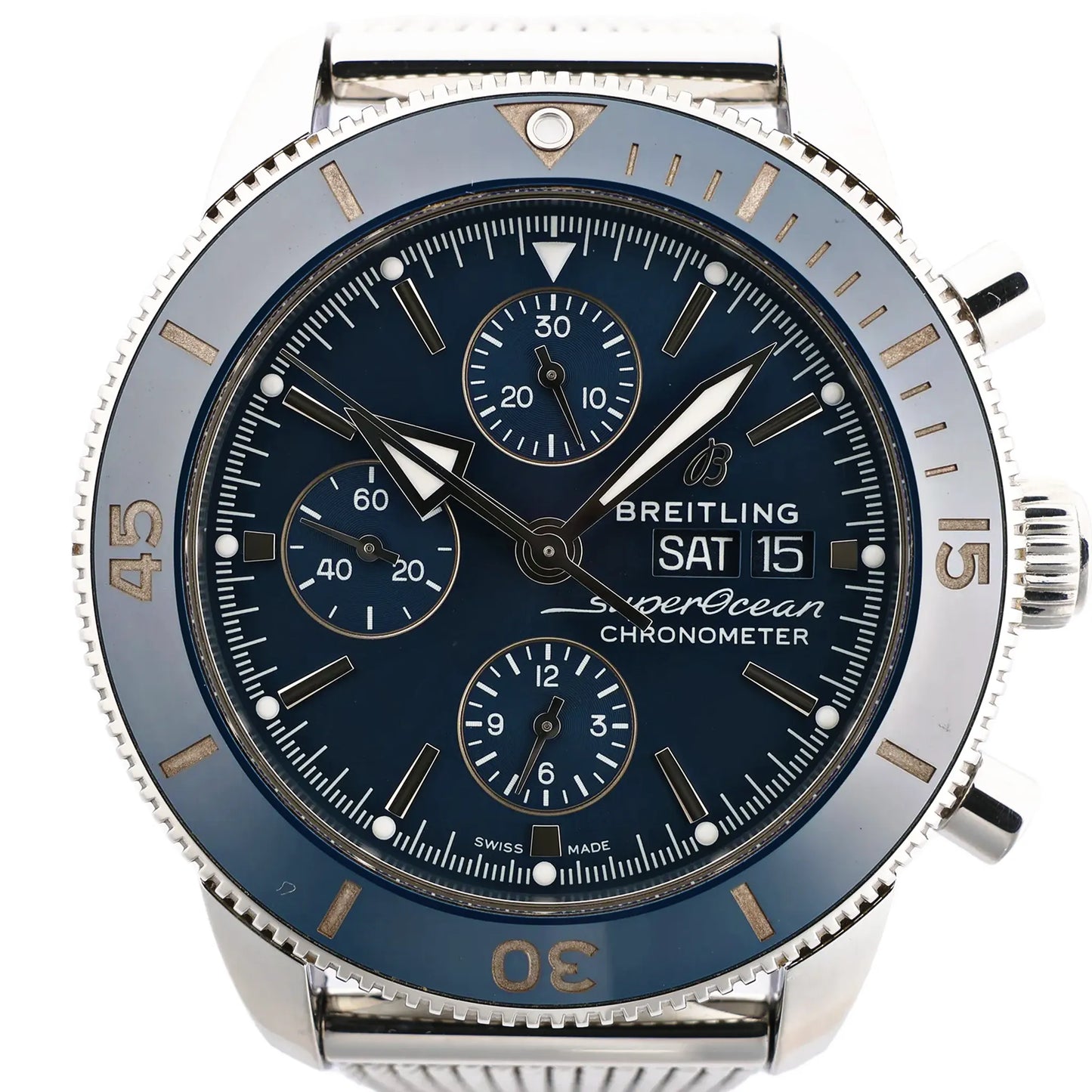 Breitling Superocean Heritage Chronograph A13313161C1A1 7168412 SS AT Watch with Blue Dial