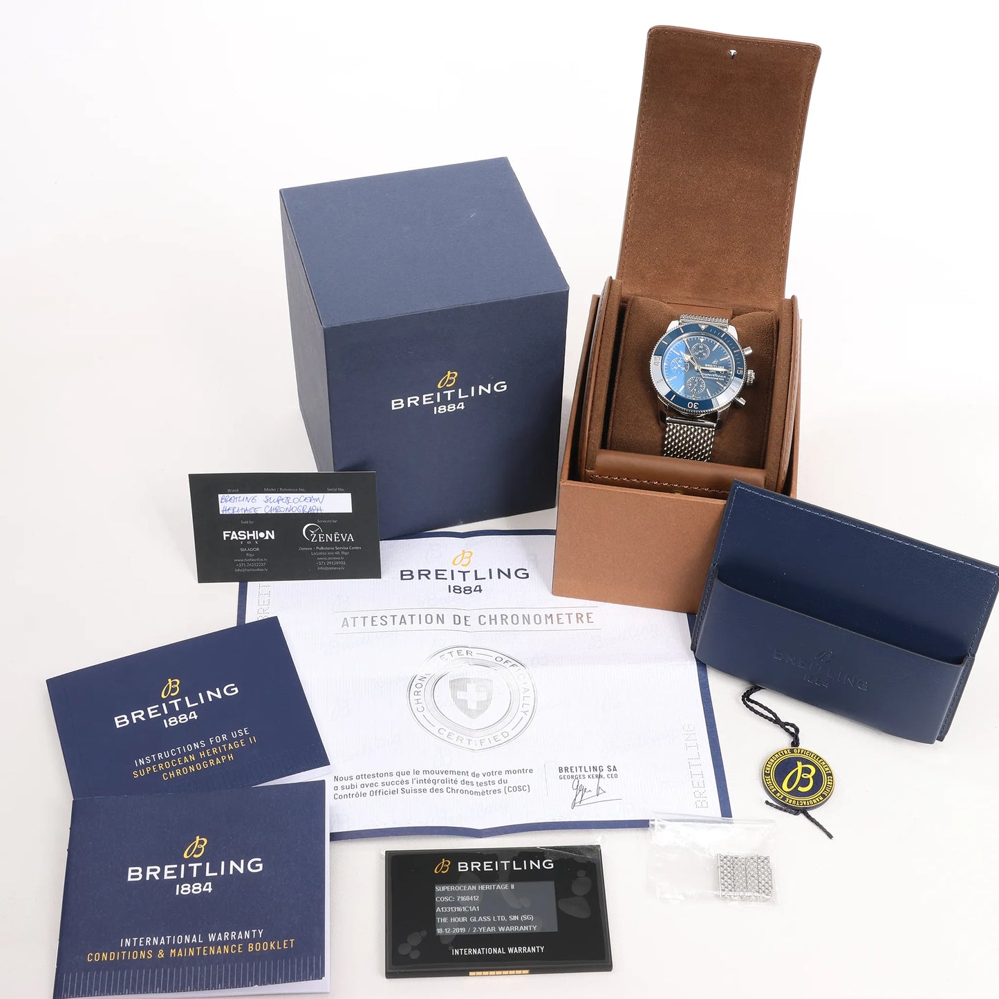 Breitling Superocean Heritage Chronograph A13313161C1A1 7168412 SS AT Watch with Blue Dial