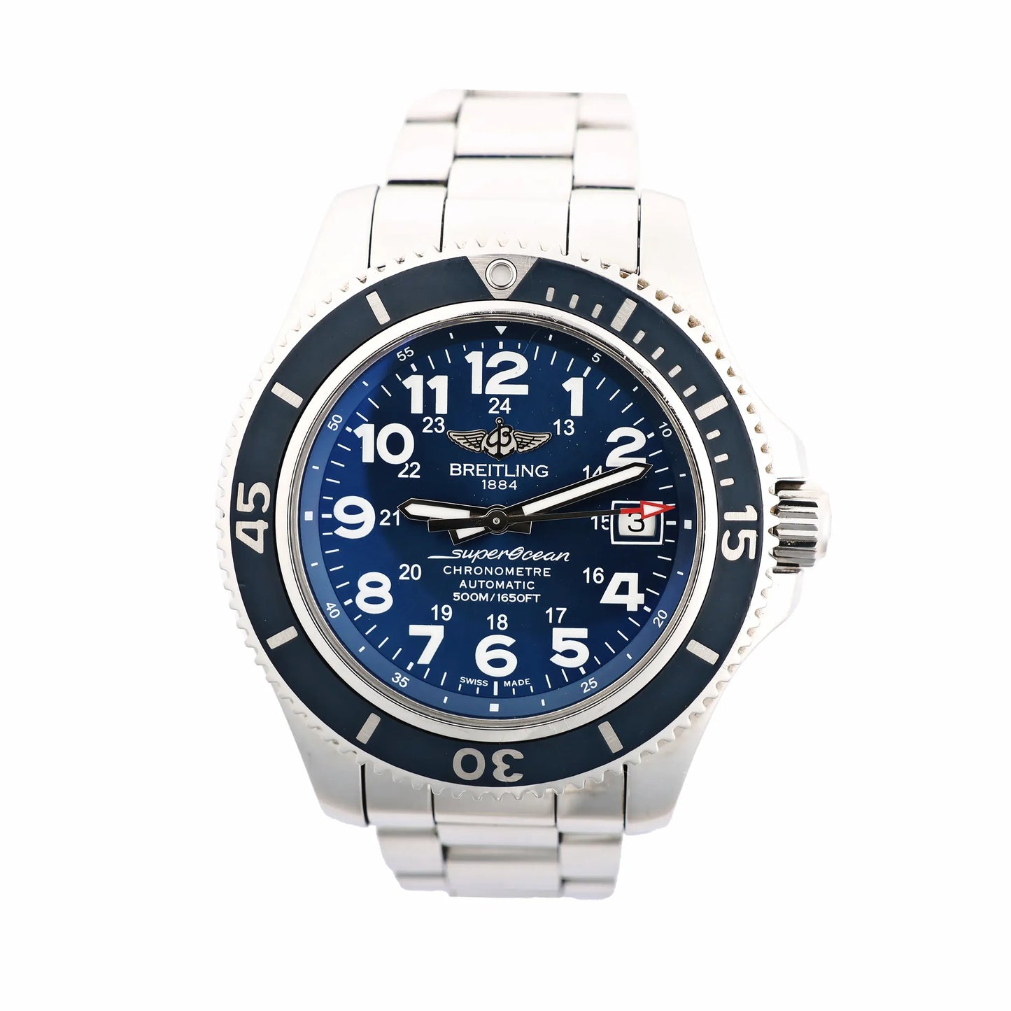 Breitling Superocean II A17365D1/C915 2915823 SS AT Watch with Blue Dial