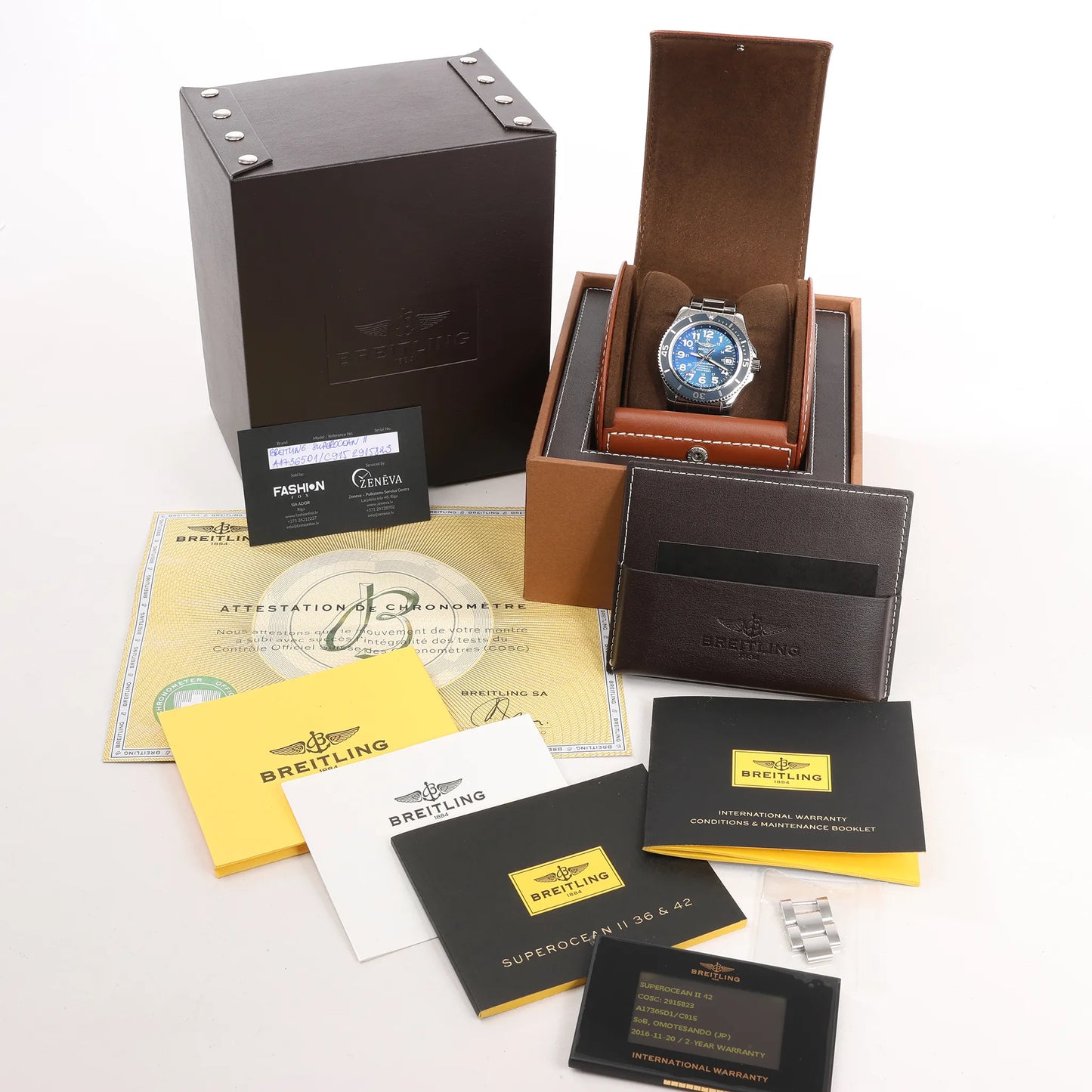 Breitling Superocean II A17365D1/C915 2915823 SS AT Watch with Blue Dial