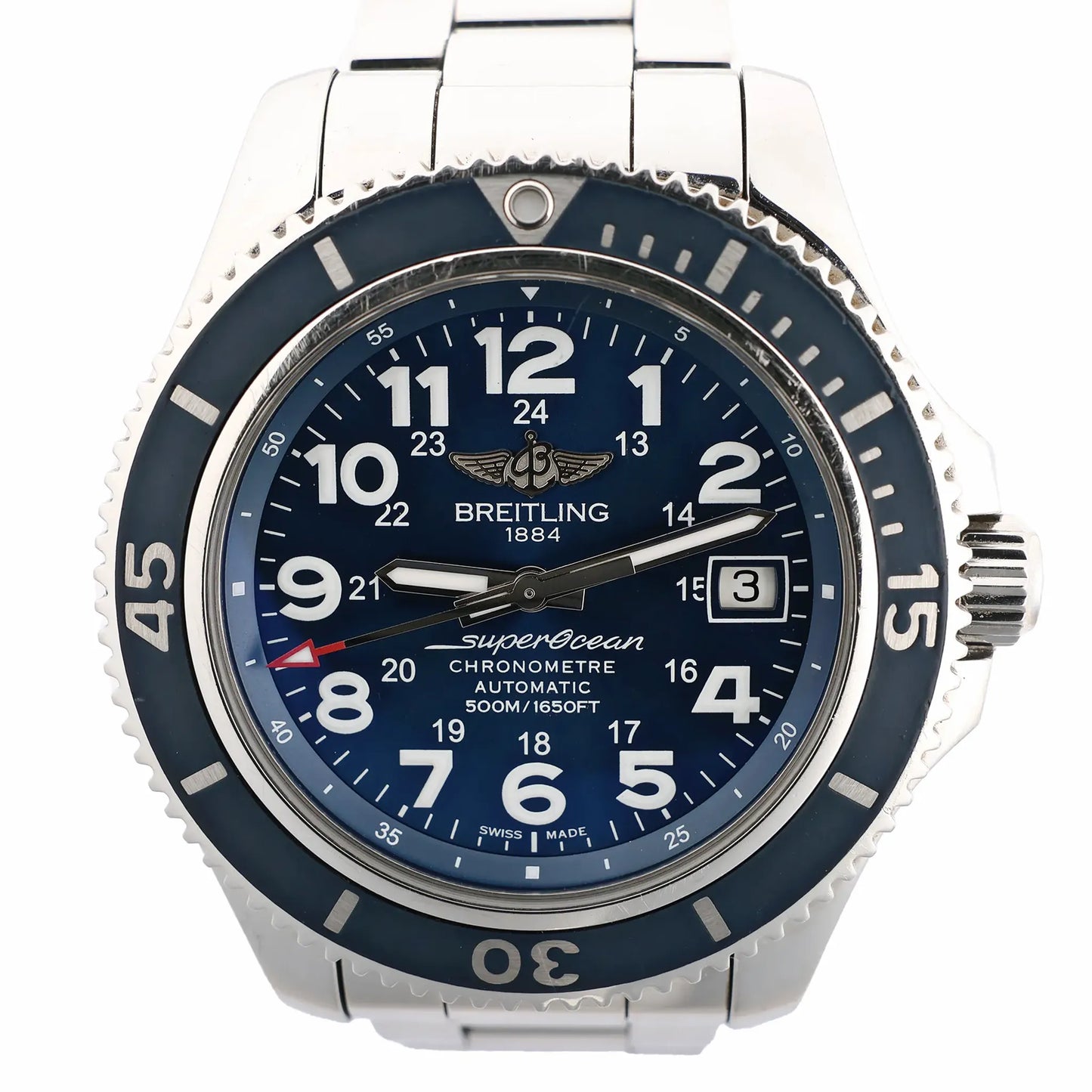 Breitling Superocean II A17365D1/C915 2915823 SS AT Watch with Blue Dial