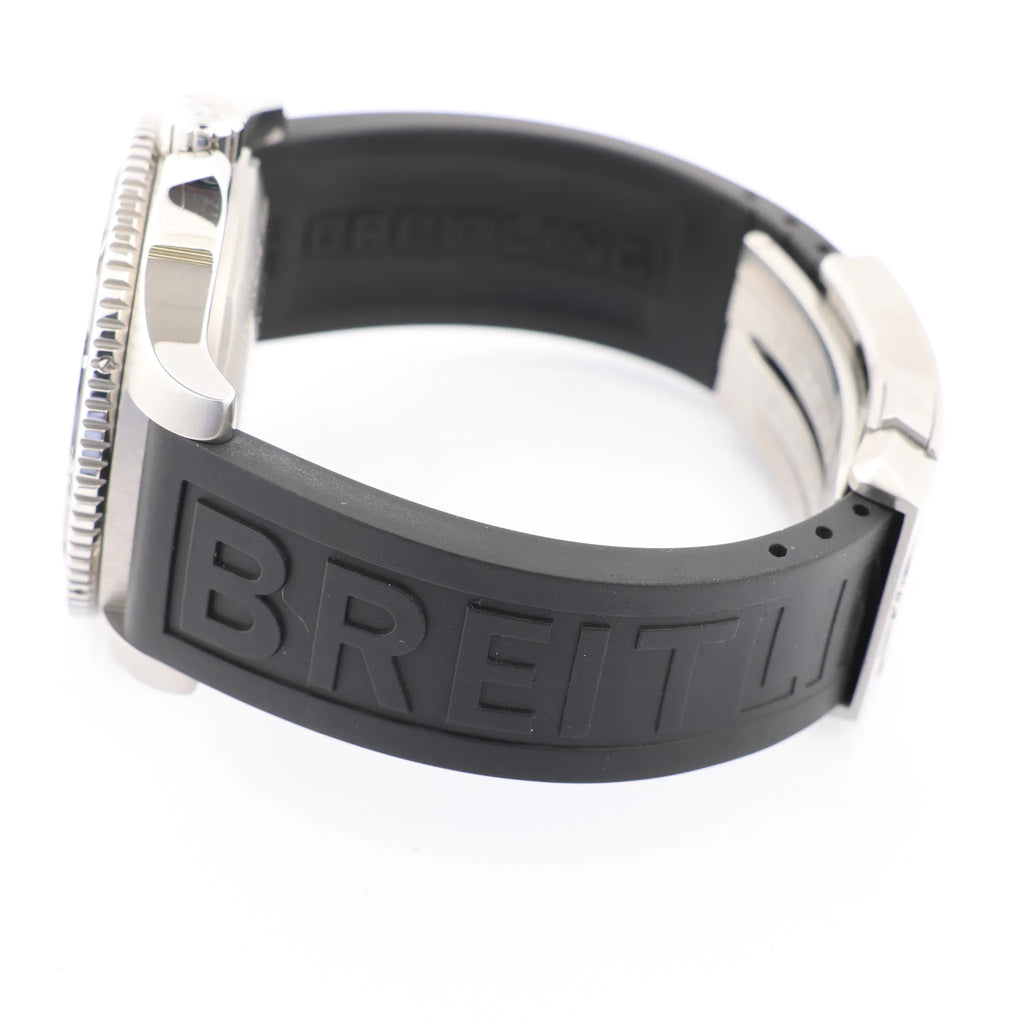 Breitling Superocean A17367 SS x Rubber AT Watch with Yellow Dial