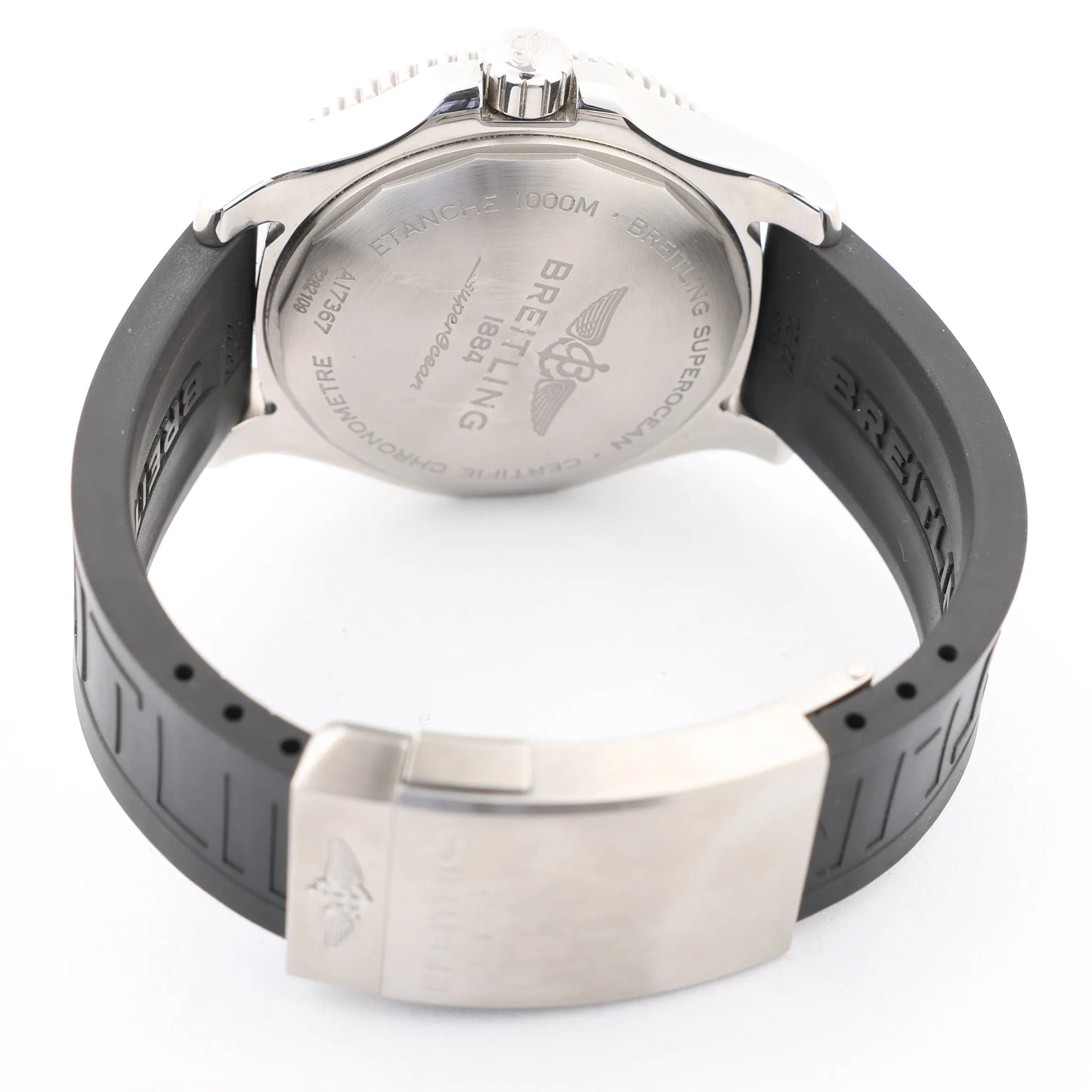 Breitling Superocean A17367 SS x Rubber AT Watch with Yellow Dial