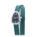 Bulgari Serpenti SPS27 1NJ2IT SS & Leather QZ Black Dial Watch