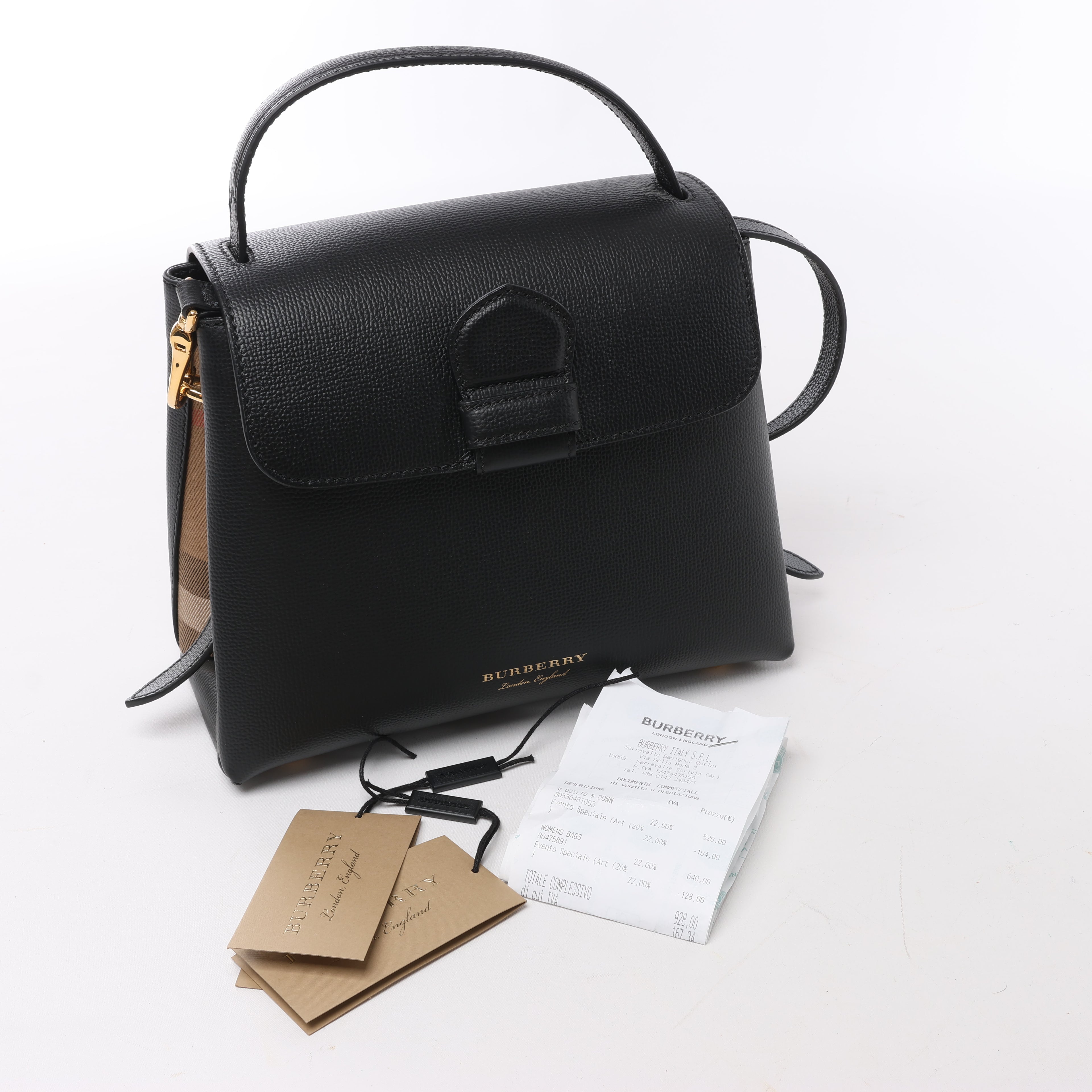 Burberry Camberley Leather 2Way Handbag in Black