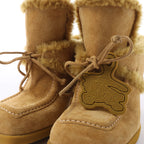 Burberry Highland Suede x Sheepskin Mule in Beige, Size EU 37