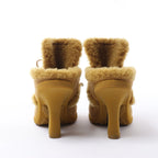 Burberry Highland Suede x Sheepskin Mule in Beige, Size EU 37
