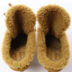 Burberry Highland Suede x Sheepskin Mule in Beige, Size EU 37