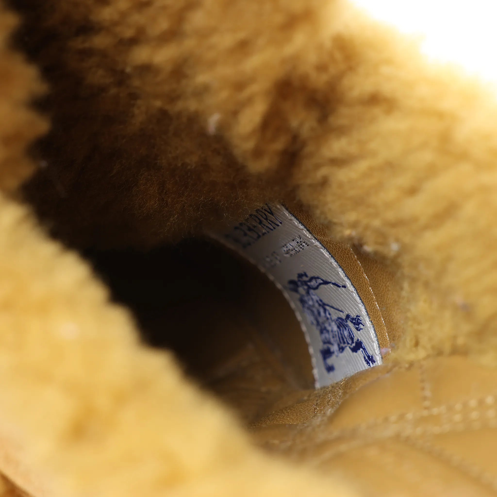 Burberry Highland Suede x Sheepskin Mule in Beige, Size EU 37