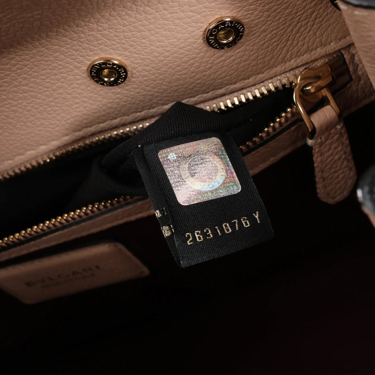 BVLGARI ALBA Leather 2Way Handbag in Beige