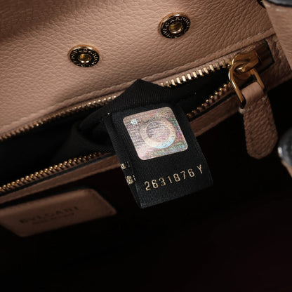 BVLGARI ALBA Leather 2Way Handbag in Beige