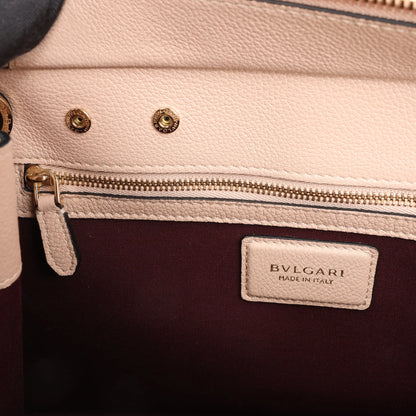 BVLGARI ALBA Leather 2Way Handbag in Beige