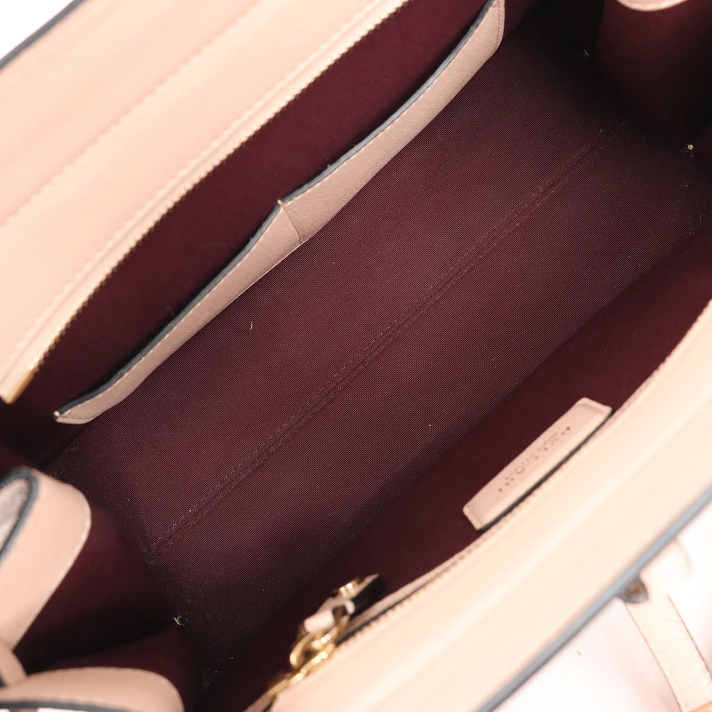 BVLGARI ALBA Leather 2Way Handbag in Beige