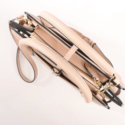 BVLGARI ALBA Leather 2Way Handbag in Beige