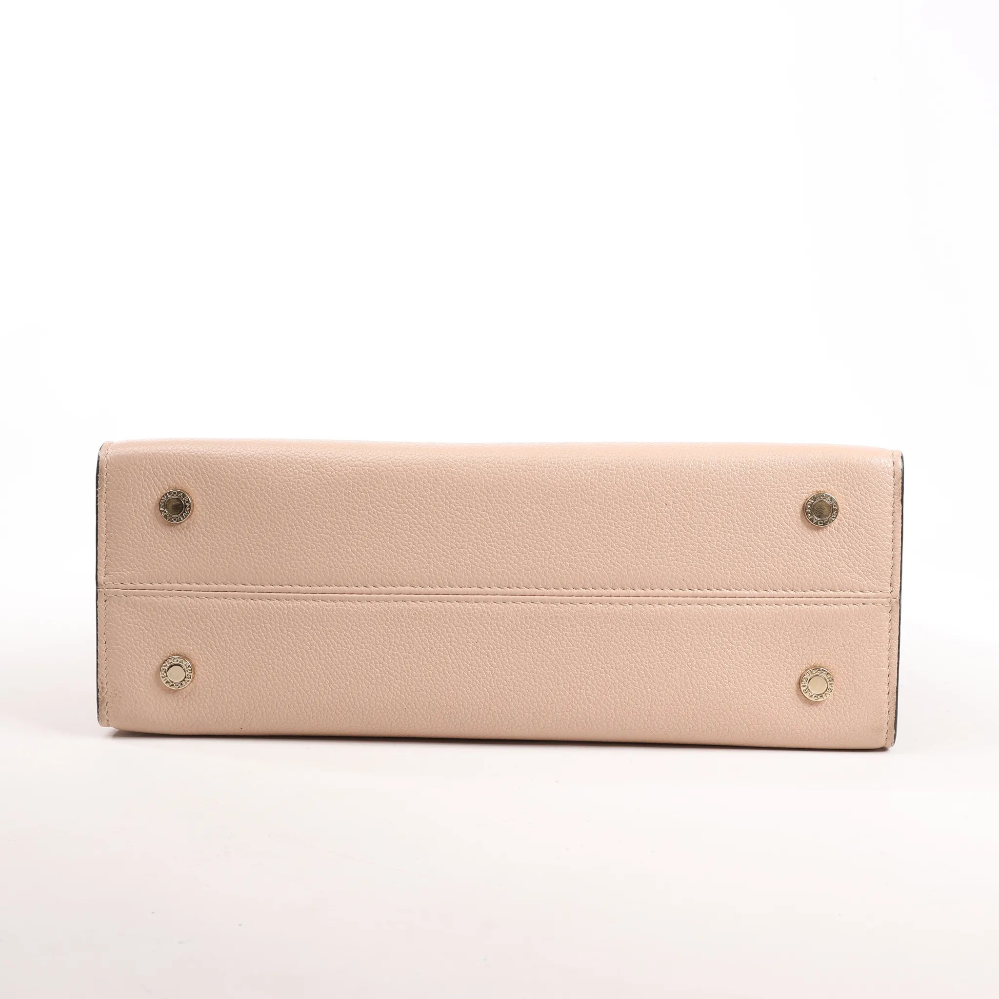 BVLGARI ALBA Leather 2Way Handbag in Beige