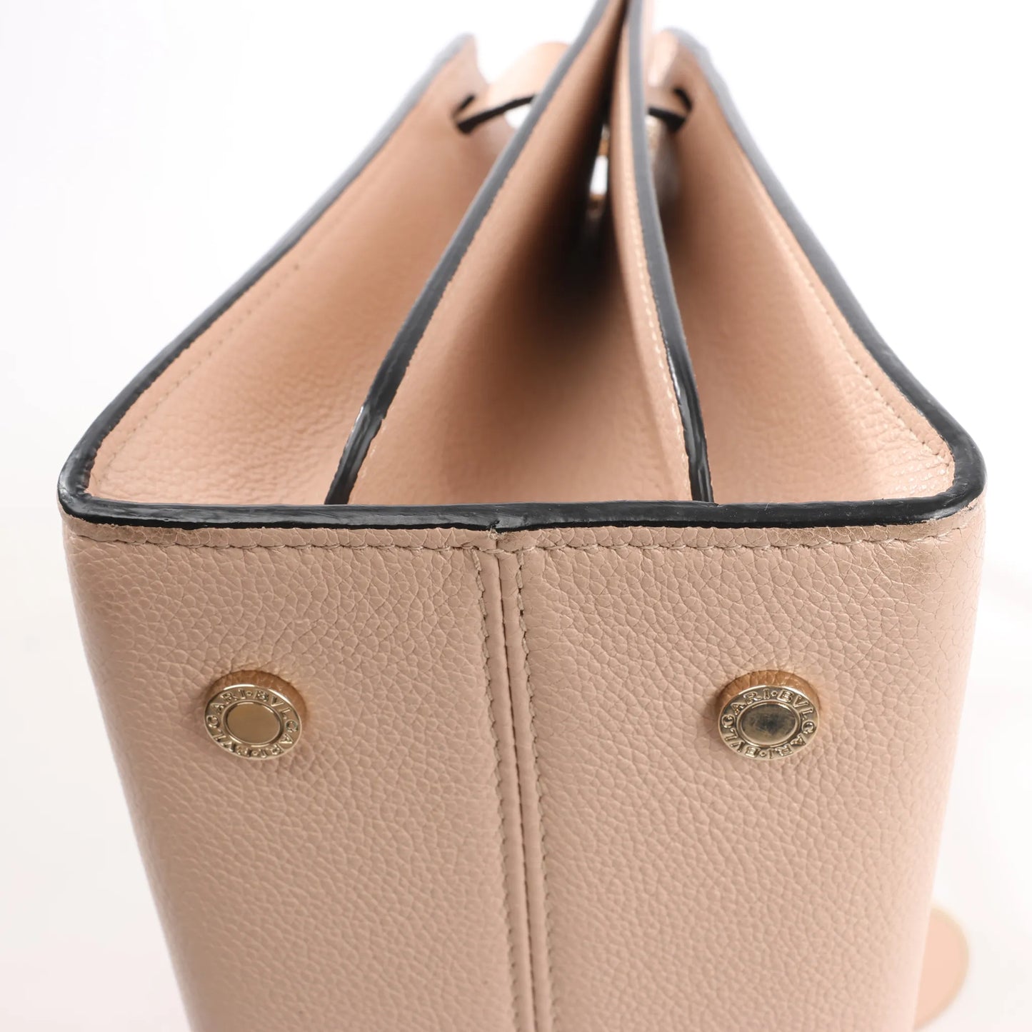 BVLGARI ALBA Leather 2Way Handbag in Beige