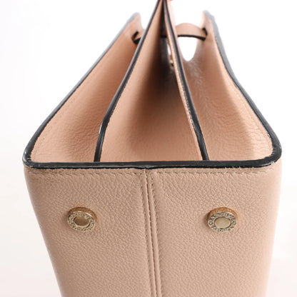 BVLGARI ALBA Leather 2Way Handbag in Beige