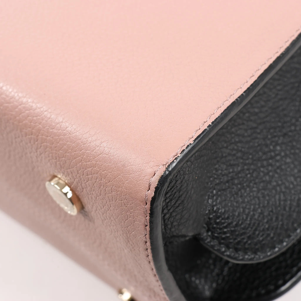 BVLGARI ALBA Leather 2Way Handbag Pink x Black