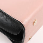 BVLGARI ALBA Leather 2Way Handbag Pink x Black