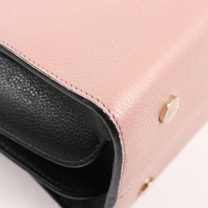 BVLGARI ALBA Leather 2Way Handbag Pink x Black