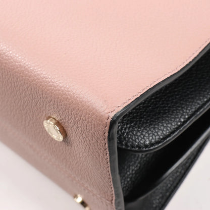 BVLGARI ALBA Leather 2Way Handbag Pink x Black