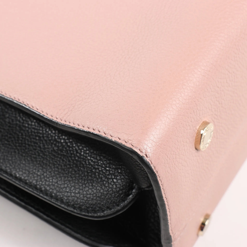 BVLGARI ALBA Leather 2Way Handbag Pink x Black