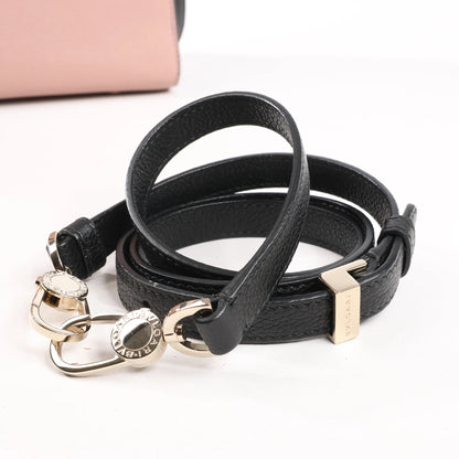 BVLGARI ALBA Leather 2Way Handbag Pink x Black