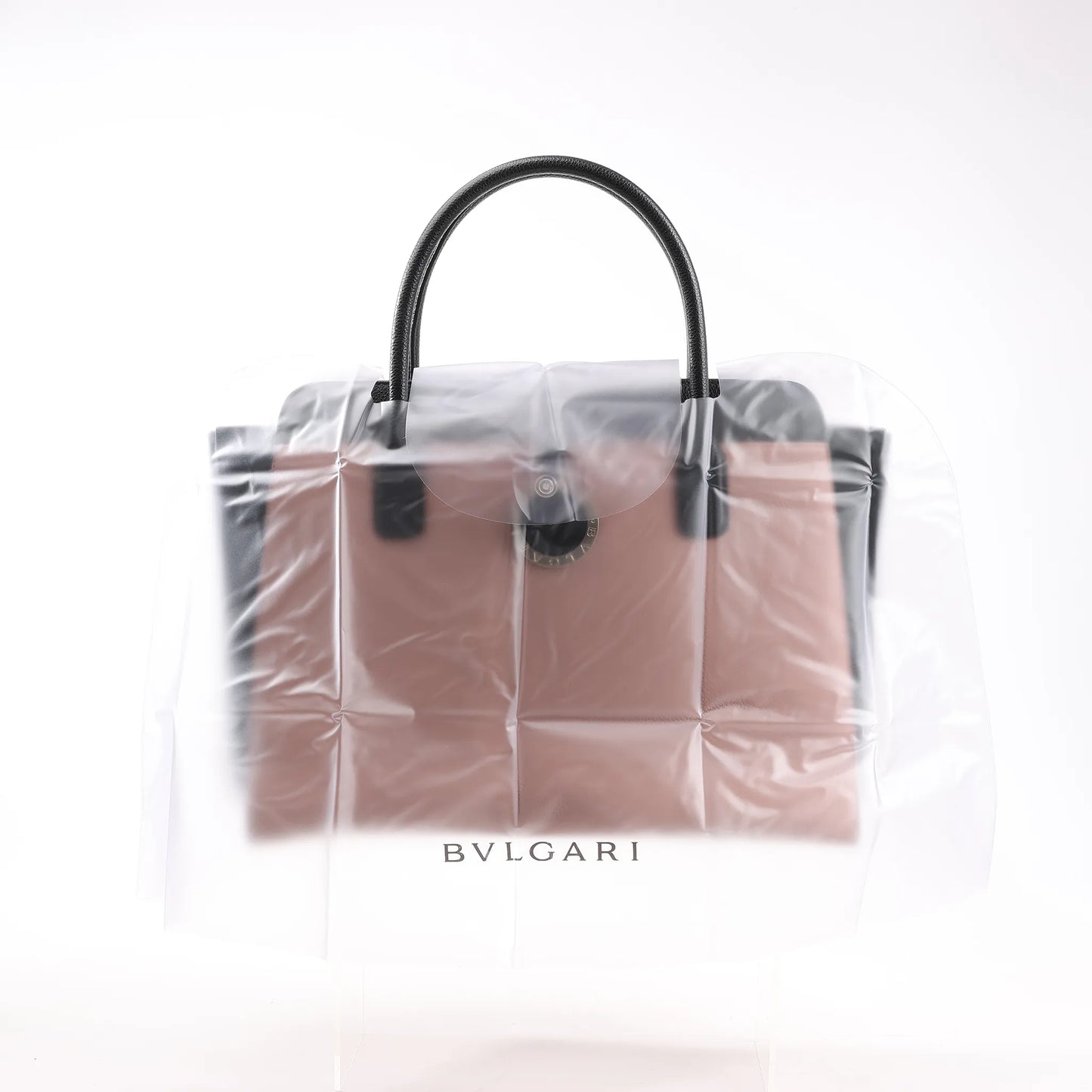 BVLGARI ALBA Leather 2Way Handbag Pink x Black