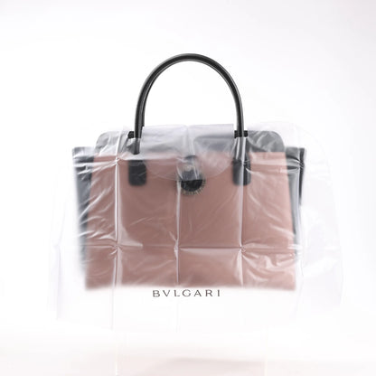 BVLGARI ALBA Leather 2Way Handbag Pink x Black