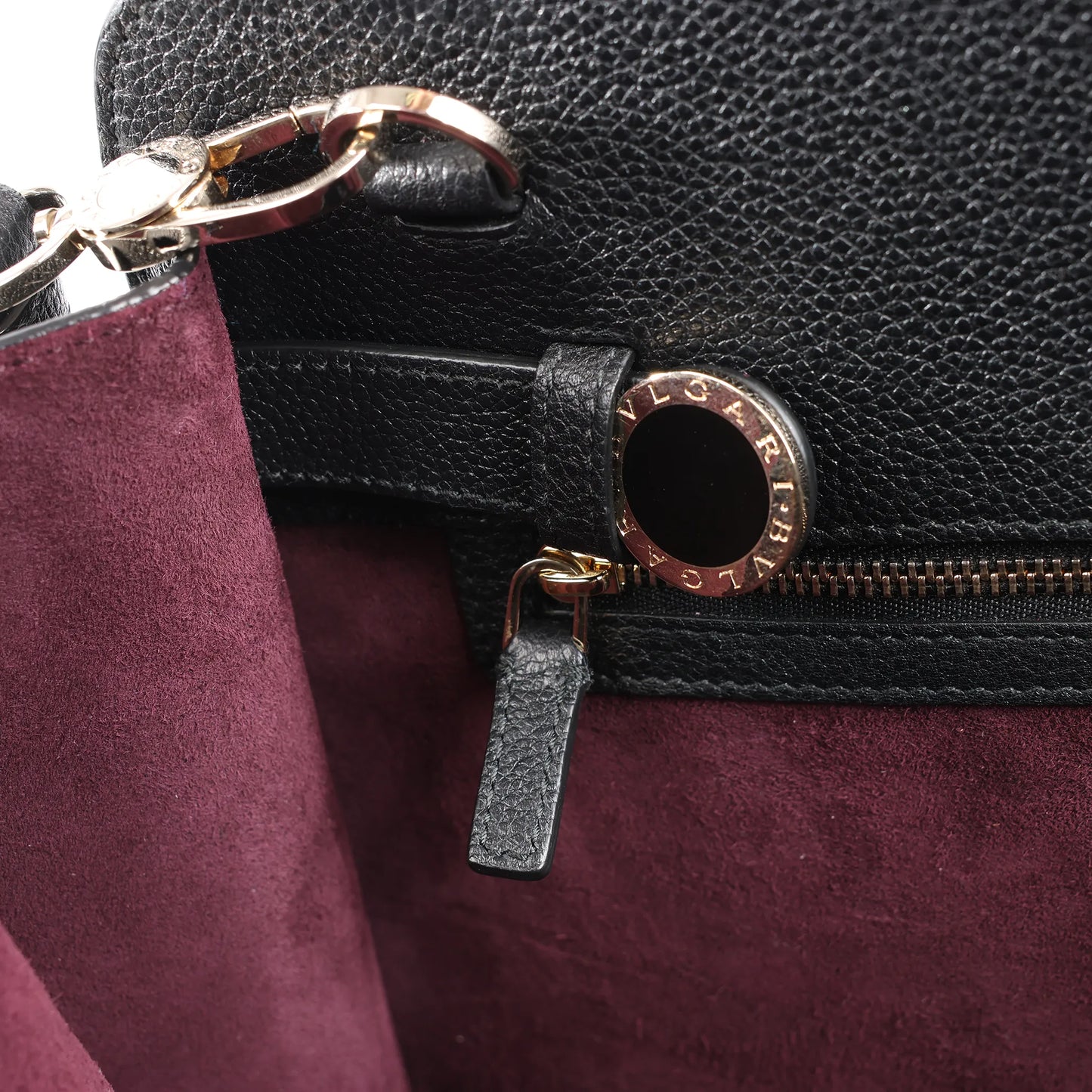 BVLGARI ALBA Leather 2Way Handbag Pink x Black