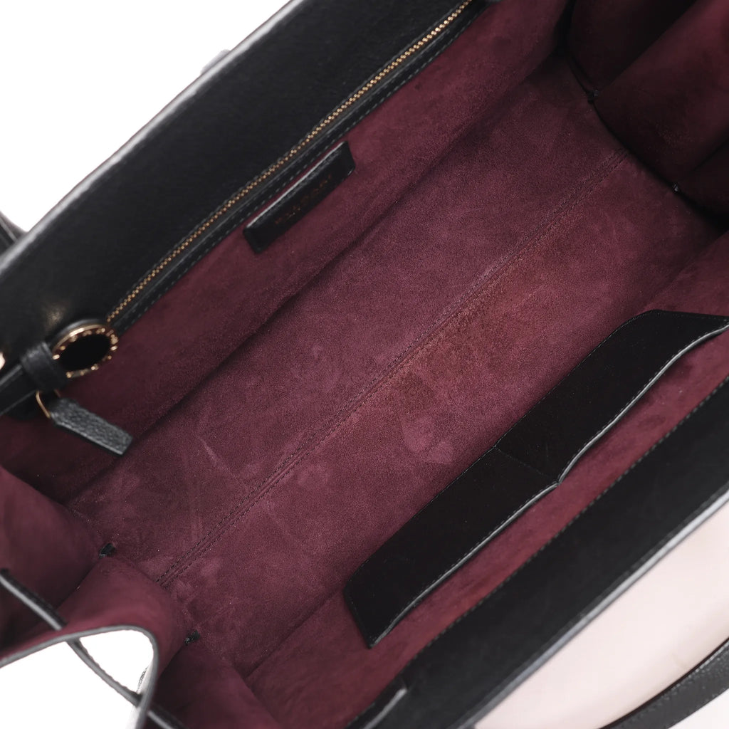 BVLGARI ALBA Leather 2Way Handbag Pink x Black