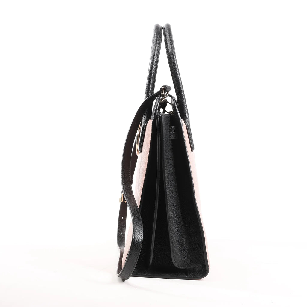 BVLGARI ALBA Leather 2Way Handbag Pink x Black