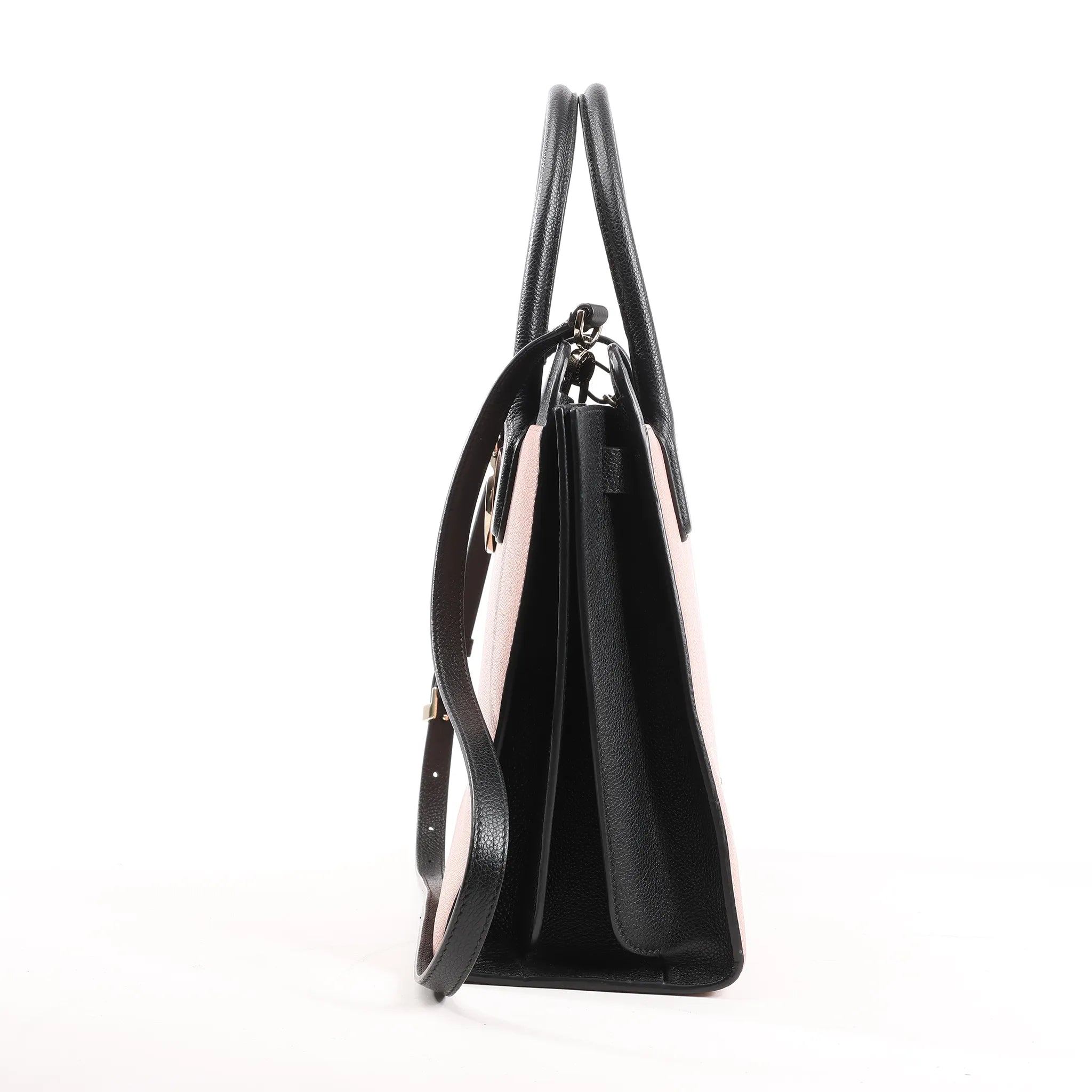 BVLGARI ALBA Leather 2Way Handbag Pink x Black
