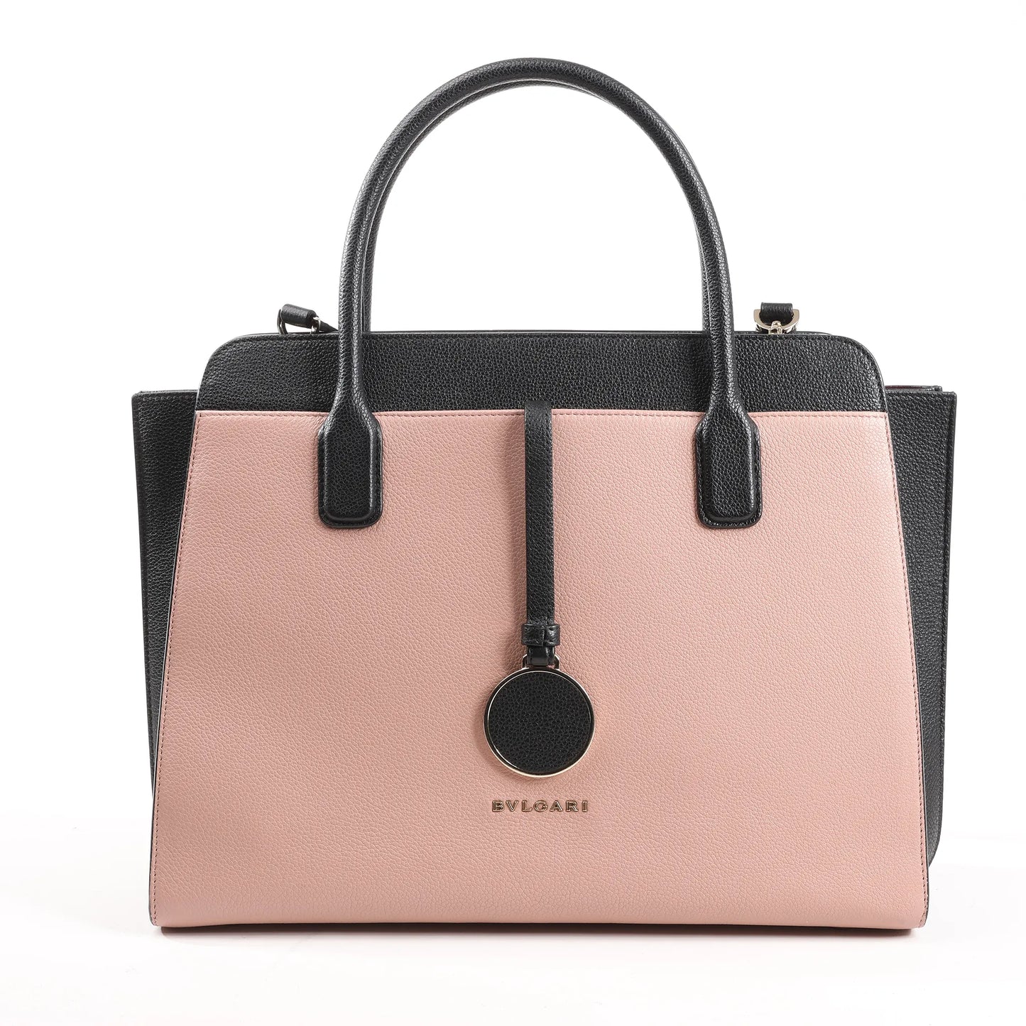 BVLGARI ALBA Leather 2Way Handbag Pink x Black