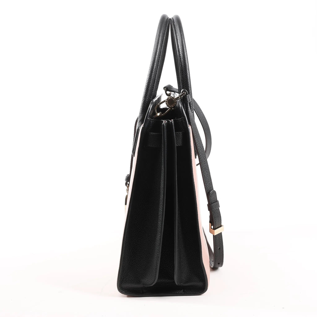 BVLGARI ALBA Leather 2Way Handbag Pink x Black