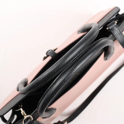 BVLGARI ALBA Leather 2Way Handbag Pink x Black