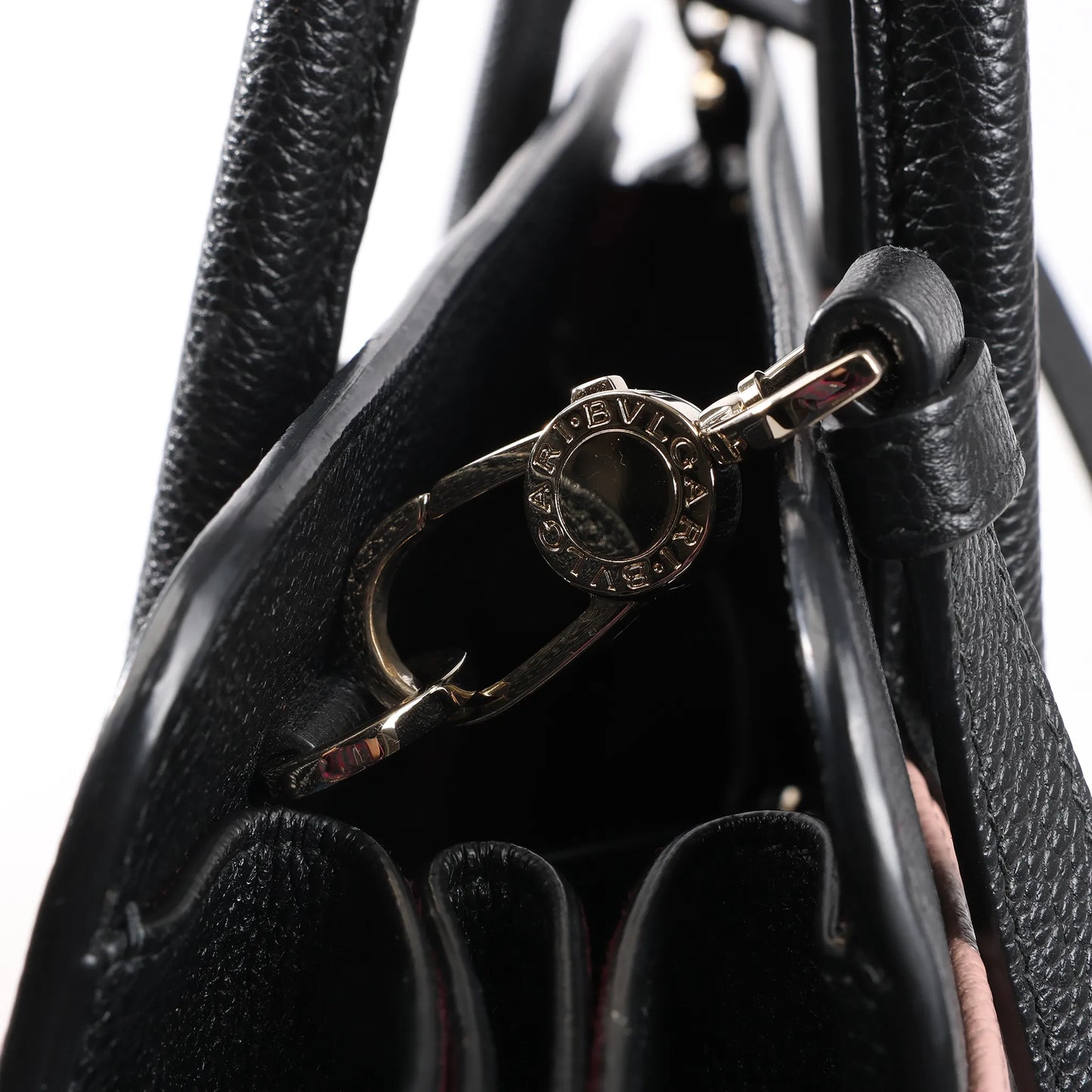 BVLGARI ALBA Leather 2Way Handbag Pink x Black