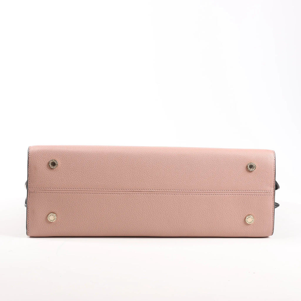 BVLGARI ALBA Leather 2Way Handbag Pink x Black