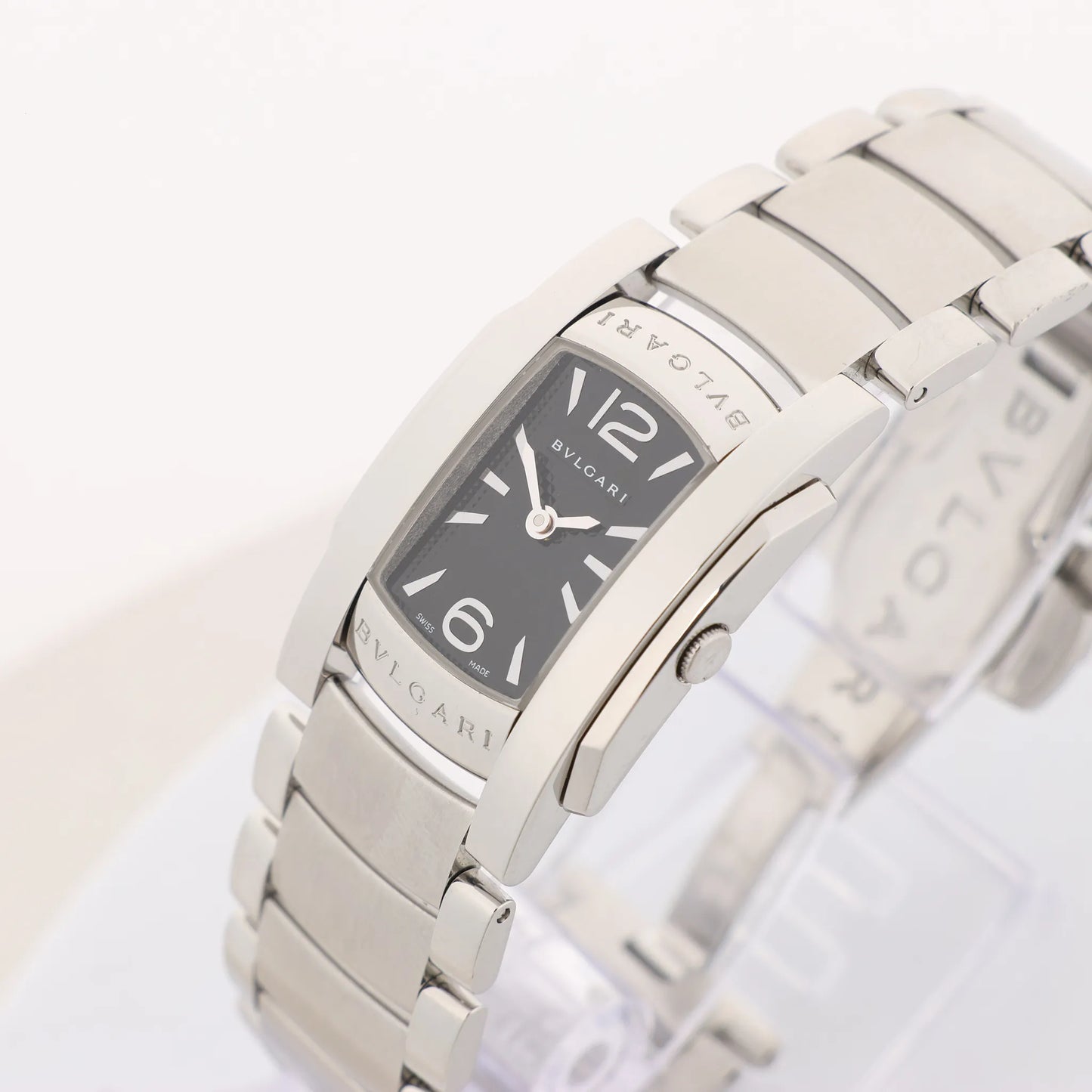 Bvlgari Ashoma AA35BSS L3036 SS QZ Watch with Black Dial