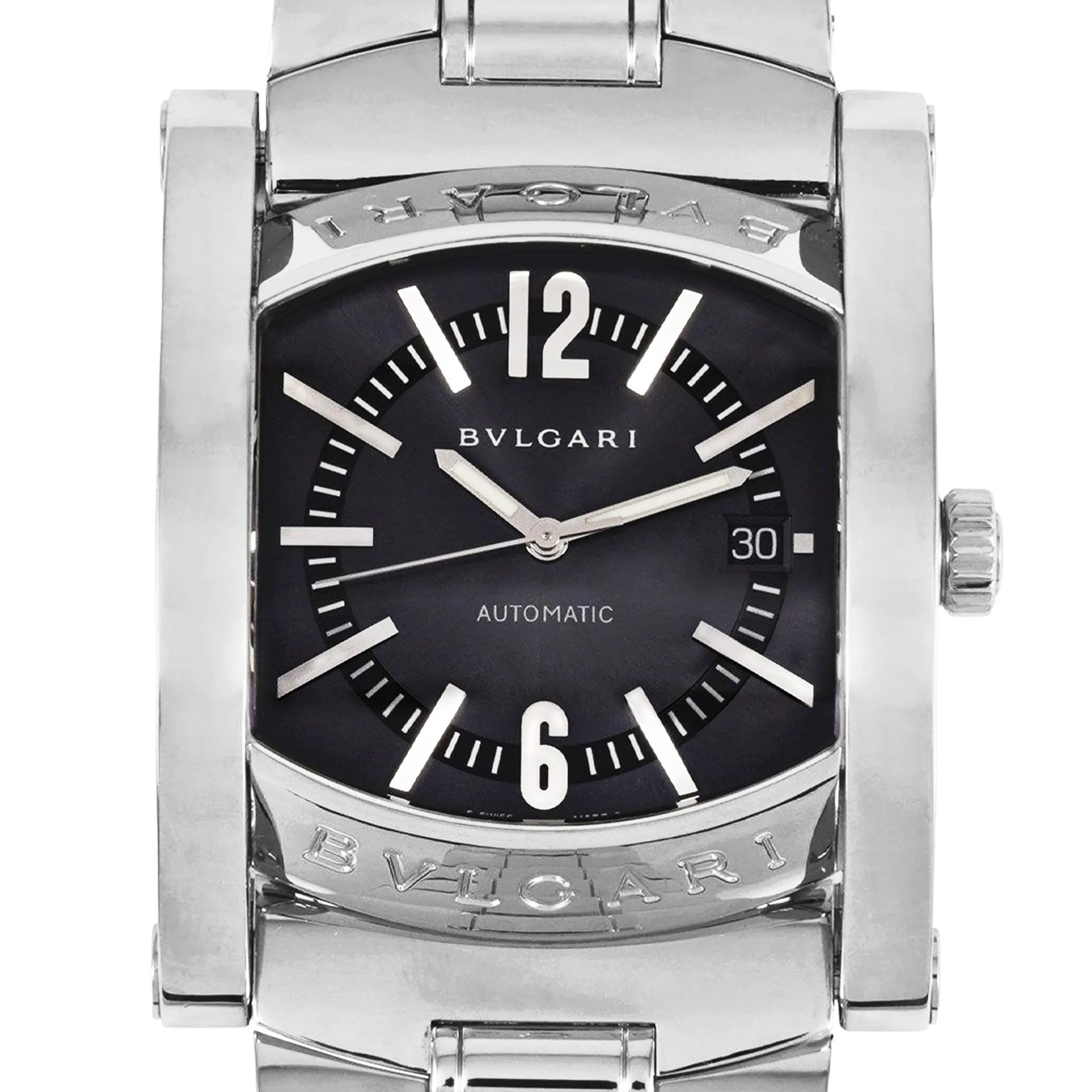 Bvlgari Assioma AA48S L4089 SS SS AT Black Dial Watch