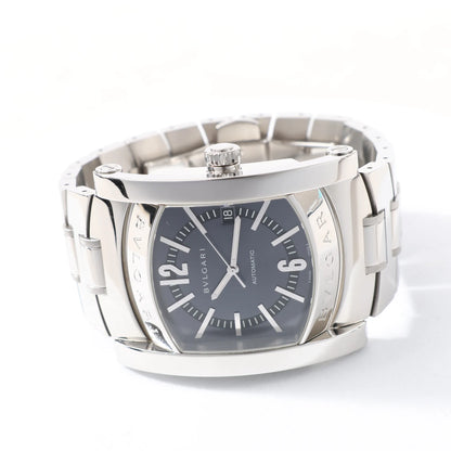 Bvlgari Assioma AA48S L4089 SS SS AT Uhr mit schwarzem Zifferblatt