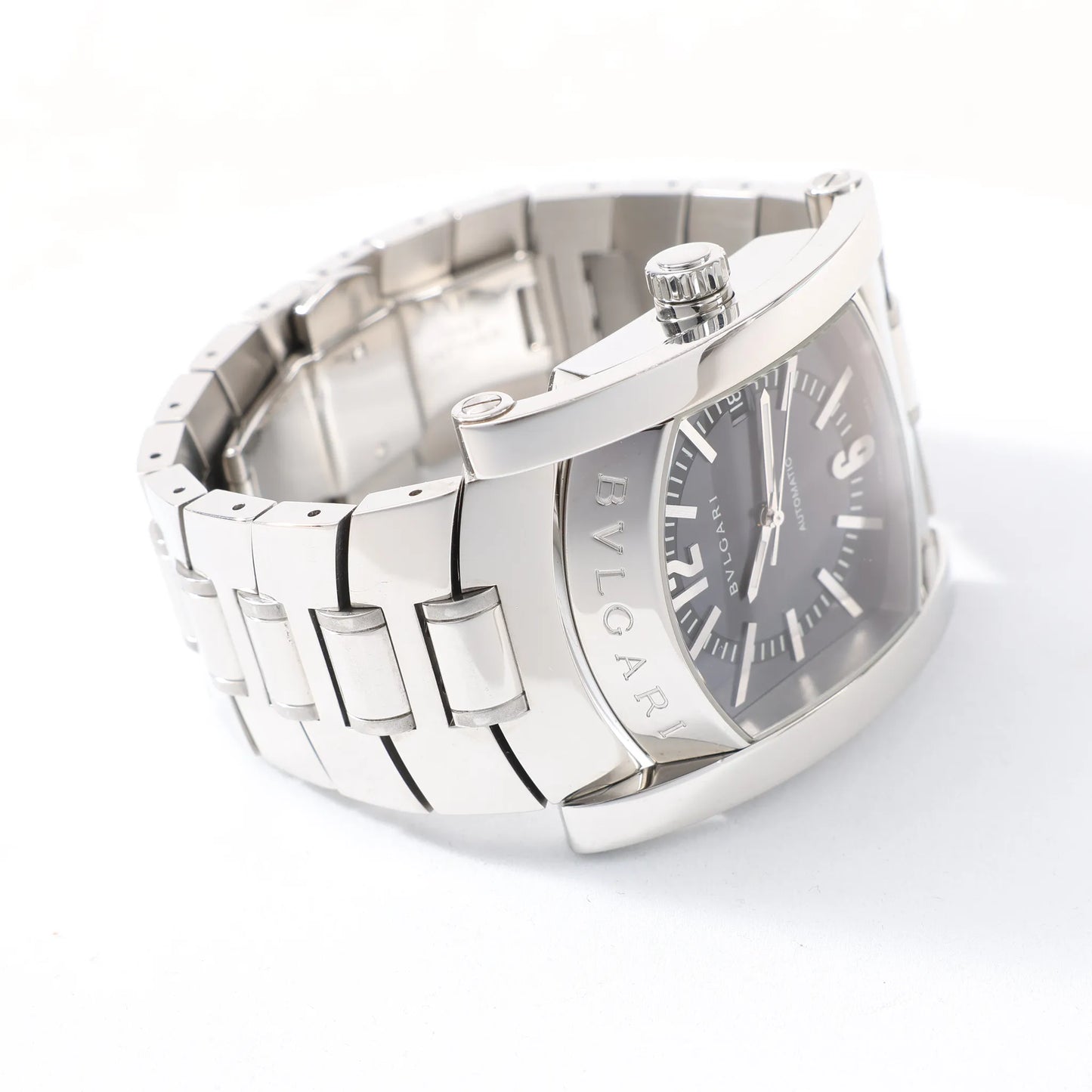 Bvlgari Assioma AA48S L4089 SS SS AT Uhr mit schwarzem Zifferblatt