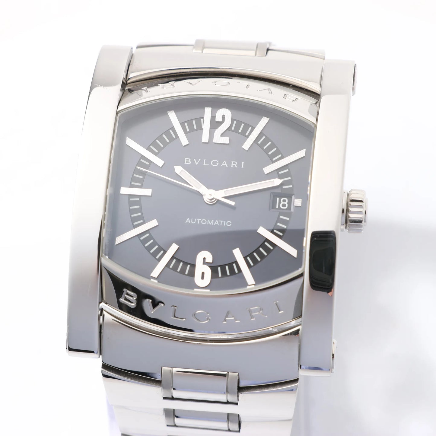 Bvlgari Assioma AA48S L4089 SS SS AT Uhr mit schwarzem Zifferblatt