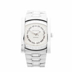 BVLGARI Assioma stainless steel bracelet watch with light dial, large 12 and 6 numerals, and date window at 3 o’clock